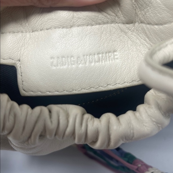 Zadig & Voltaire Rock to Go Cream Crossbody Bag with Multicolor Strap - Picture 6 of 11